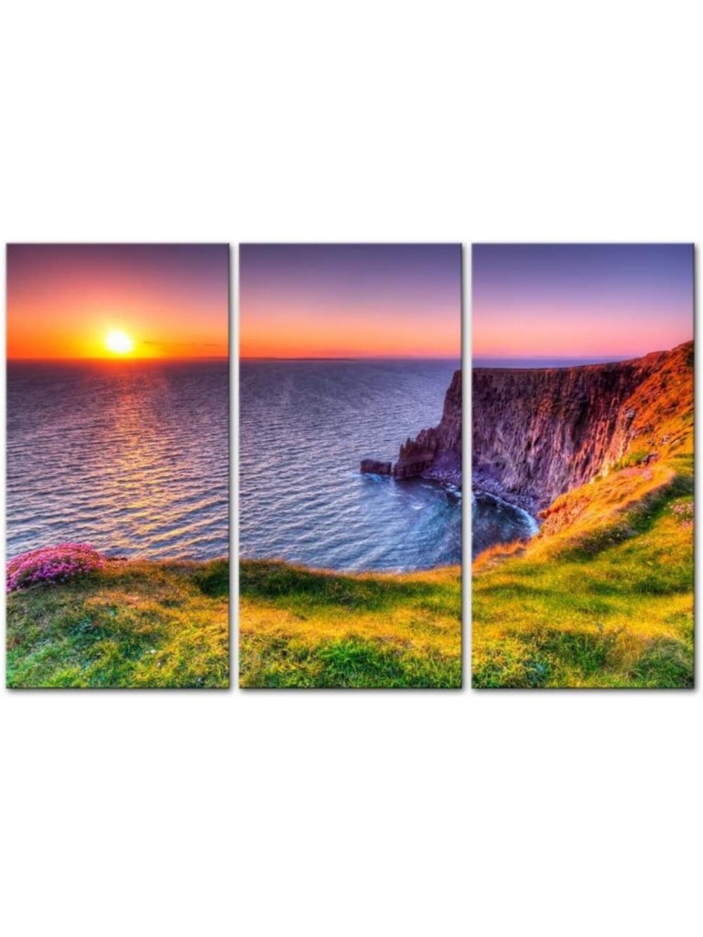 Stunning Sunset Seascape Wall Art Canvas Print - Framed Home Decor for Living